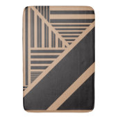 タンストライプとブラックの三角形 バスマット (正面縦)