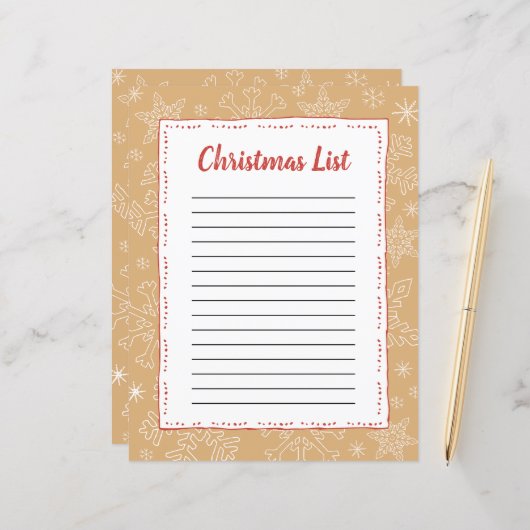 タンスノーフレーククリスマスBG Santa Wish List (正面/裏面インサイチュ)