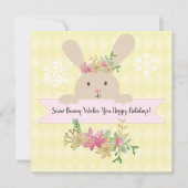 タンスノーブニーピンク金ゴールドポインセチア シーズンカード (正面)