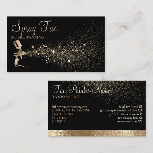 タンスプレーボトルきらめく金ゴールド 名刺 (正面/裏面)