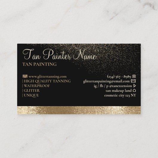 タンスプレーボトルきらめく金ゴールド 名刺 (裏面)