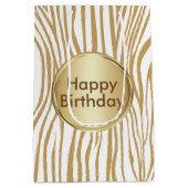 タンゼブラストライプカスタム文字 ミディアムペーパーバッグ (裏面)