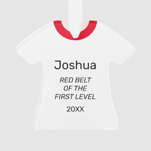 タンソドレッド武術アーツベルトパーソナライズされた オーナメント (裏面)