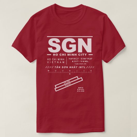 タンソンニャット国際的エアポートSGN Tシャツ (デザイン正面)