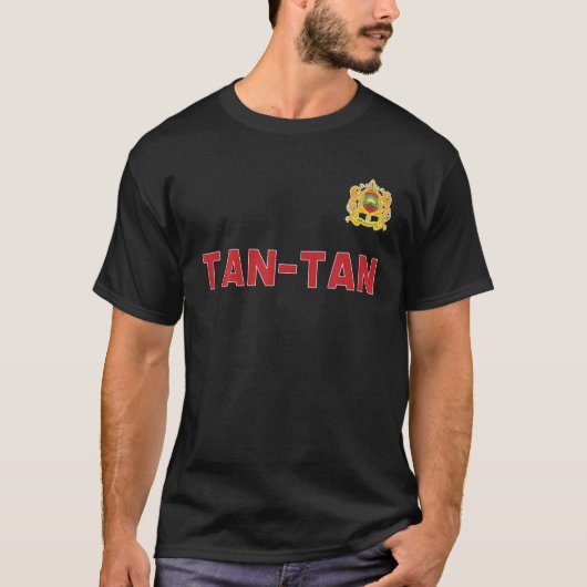 タンタンタンモロッコ国旗ハートの紋章 Tシャツ (正面)