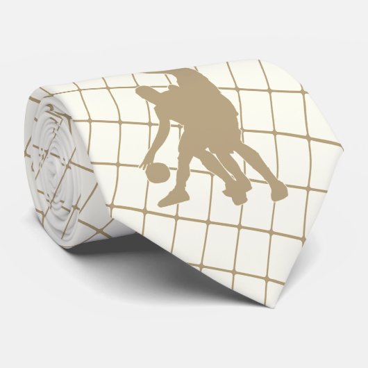 タンチェックネクタイのバスケットボール選手 ネクタイ (ロール)