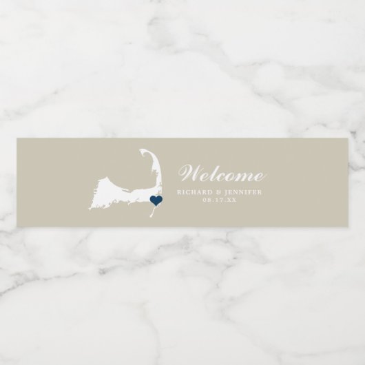 タンチャタム岬コッドと海軍のハートの地結婚図 ペットボトルラベル (シングルラベル)