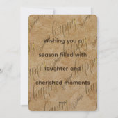 タンチャモイスレザープリントフラットホリデーカード シーズンカード (裏面)