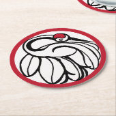 タンチョク日本のレーン ラウンドペーパーコースター (アングル)