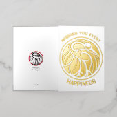 タンチョク日本のレーン 箔グリーティングカード (外側レイダウン)