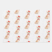 タンチワフアホアクリスマスドッグとプレイド ラッピングペーパーシート (正面2)