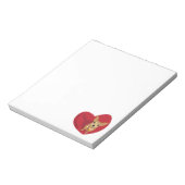 タンチワワと弓タイの赤いハート ノートパッド (回転)