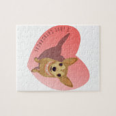 タンチワワハートのダイヤモンドピンクの襟 ジグソーパズル (横)