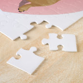 タンチワワハートのダイヤモンドピンクの襟 ジグソーパズル (側面)