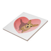 タンチワワハートのダイヤモンドピンクの襟 タイル (側面)