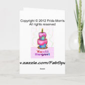 タンティアウグリイタリアンハッピーバースデーケーキピンクブルー カード (裏面)