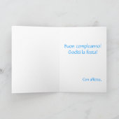 タンティアウグリイタリアンハッピーバースデーケーキピンクブルー カード (内部)