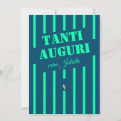 タンティイタリアンアウグリ青い誕生日グリーティングカード (正面)