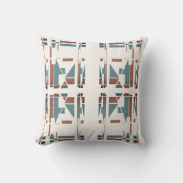 タンティール（緑がかった色）ブルーホワイトサウスウエストルックラージモザイク クッション