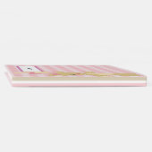 タンテディストライプベアとバルーン付きパステルピンク色の ゲストブック (背)