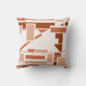 タンテラコッタベージュジオメトリックサウスウエストアートルック クッション (裏面)
