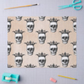 タンデクページのクラウン付き白スカル 薄葉紙 (クラフト)