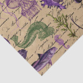 タンデクページの紫と緑の海の生物 薄葉紙 (詳細)