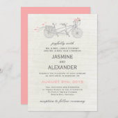 タンデムお洒落自転車 – 結婚式招待状 招待状 (正面/裏面)