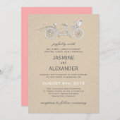 タンデムお洒落自転車-結婚式招待状 招待状 (正面/裏面)