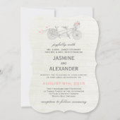 タンデムお洒落自転車-結婚式招待状 招待状 (正面)