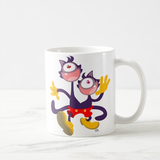 タンデムウォークマグの単眼猫 コーヒーマグカップ (右)