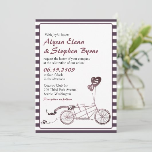 タンデムサイクリックスロマンカジュアル結婚式招待状 招待状 (スタンド正面)