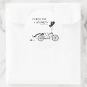 タンデムサイクリングカジュアルロマン結婚ティズカスタム ラウンドシール (バッグ)