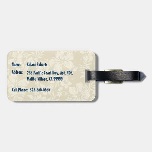 タンデムサーフィンのハワイのサーフボードの荷物のラベル ラゲッジタグ (裏面横)