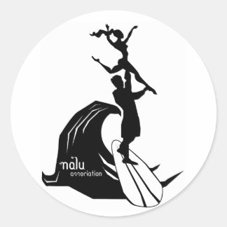 タンデムサーフィンステッカーブラック ラウンドシール