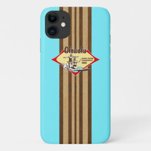 タンデムサーフィンハワイアンウッフェイクドアクアサーフボード iPhone 11 ケース