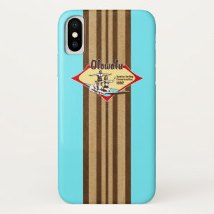 タンデムサーフィンハワイアンウッフェイクドアクアサーフボード iPhone X ケース
