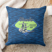 タンデムサーフィンハワイアンヴィンテージサーフデザイン クッション (ブランケット)