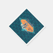 タンデムサーフィンハワイアンヴィンテージサーフデザイン スタンダードカクテルナプキン (角)