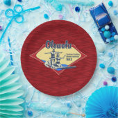 タンデムサーフィンハワイアンヴィンテージサーフデザイン ペーパープレート (パーティー)