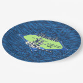 タンデムサーフィンハワイアンヴィンテージサーフデザイン ペーパープレート (アングル)