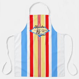 タンデムサーフィンハワイアンヴィンテージサーフデザイン – 赤 エプロン