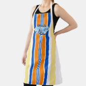 タンデムサーフィンハワイアンヴィンテージサーフデザイン – 青 エプロン (インサイチュ)