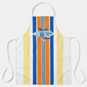 タンデムサーフィンハワイアンヴィンテージサーフデザイン – 青 エプロン (正面)