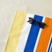 タンデムサーフィンハワイアンヴィンテージサーフ – 黄 ビーチタオル (インサイチュ)