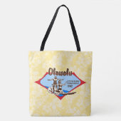 タンデムサーフィンハワイアンヴィンテージハイビスカスビーチリゾート トートバッグ (正面)