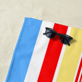 タンデムサーフィン ハワイアン ヴィンテージサーフ - ブルー ビーチタオル (インサイチュ)