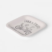 タンデムバイクにフィギュアを貼り付け、ベビーシート ペーパープレート (傾斜あり)