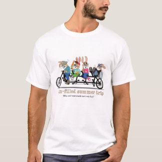 タンデムバイクの夏旅行のバニーのTシャツ Tシャツ