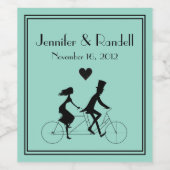 タンデムバイク結婚ライディングワインラベル ワインラベル (シングルラベル)